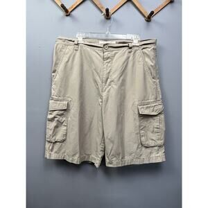 EMERGENCY EXIT Cargo Shorts Mens 38 khaki rip stop Casual‎ Outdoors Tan